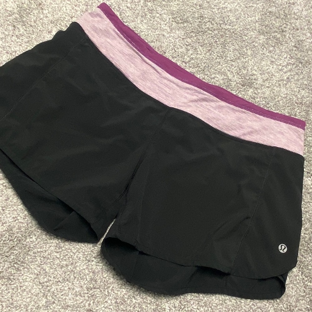 Black & Purple Lululemon Shorts, 8